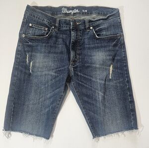 Wrangler Jean Shorts Womens‎ 34x22 Slim Fit High Rise Cutoff Jorts